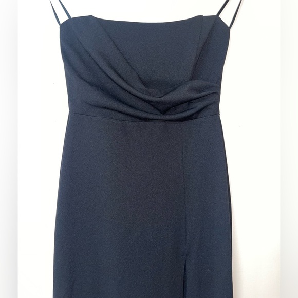 Strapless High Slit Black Dress - Picture 6 of 7